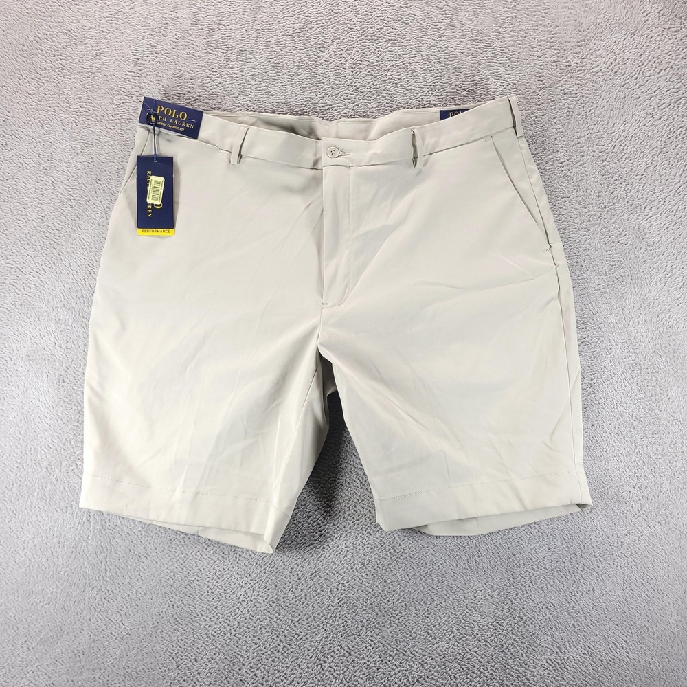 Polo Ralph Lauren Shorts Mens 40 Beige Performance Chino 9" Stretch Golf Summer